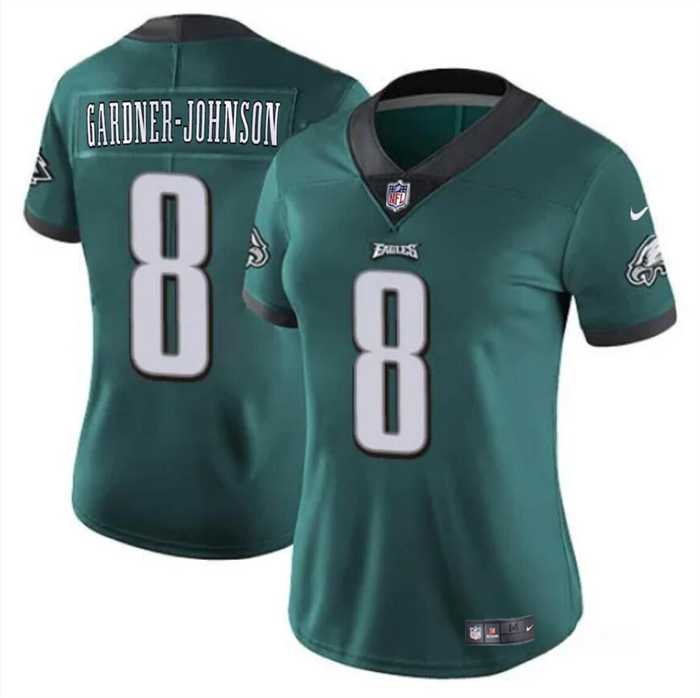 Womens Philadelphia Eagles #8 Chauncey Gardner-Johnson Green Vapor Untouchable Limited Stitched Jersey Dzhi